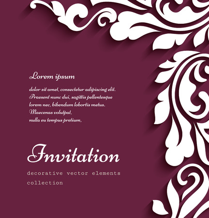 Elegant background with paper swirls, greeting card or invitation templateのイラスト素材