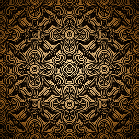 Vintage gold ornamental background,  antique swirly patternのイラスト素材