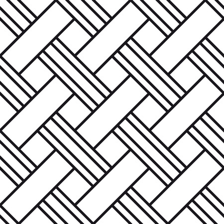 Black and white line pattern, canvas texture, abstract geometric seamless ornamentのイラスト素材