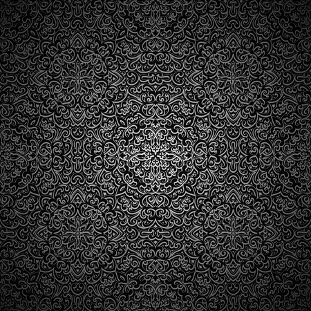 Ornamental black background, vintage dark patternのイラスト素材