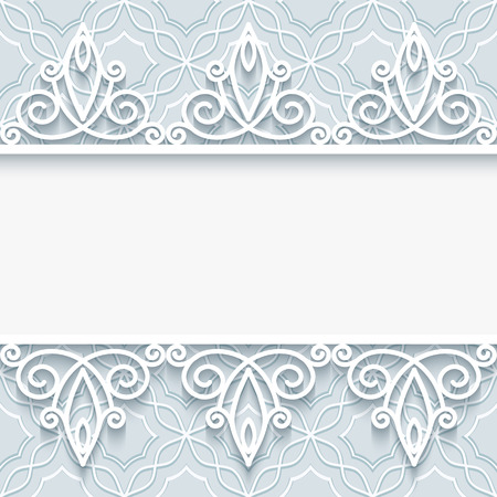 Vintage background with lace border ornament, elegant greeting card or wedding invitation templateのイラスト素材