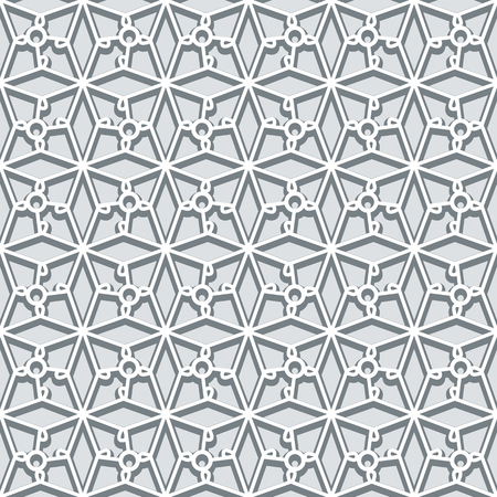 Grey geometric ornament, lace texture, seamless tulle pattern in neutral colorのイラスト素材