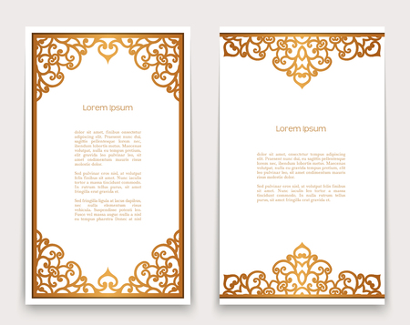 Vintage gold rectangle frames with ornate bordersのイラスト素材