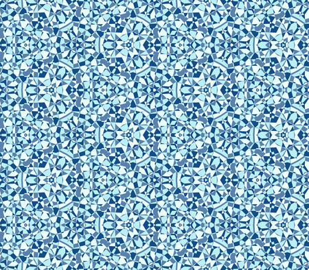 Abstract geometric vector background, diamond seamless texture, crystal pattern in blue colorsのイラスト素材