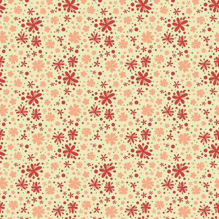 Abstract floral seamless pattern, elegant vector ditsy ornament in red colorsのイラスト素材