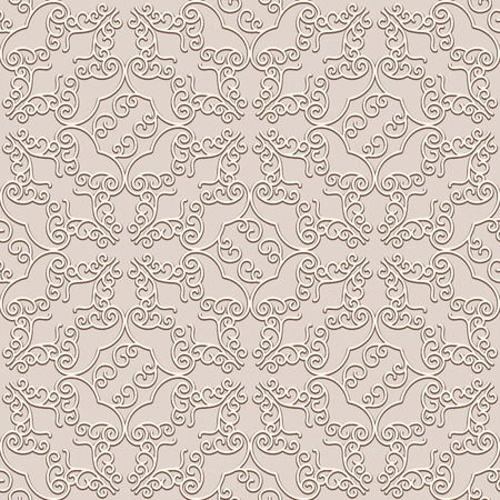 Vintage beige background, swirly seamless patternのイラスト素材