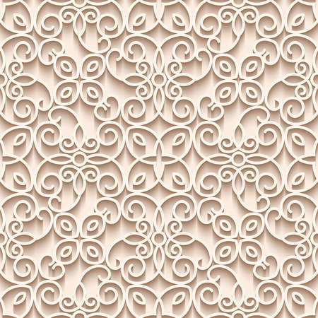 Cutout paper background, vector lace texture, seamless pattern in subtle colorのイラスト素材