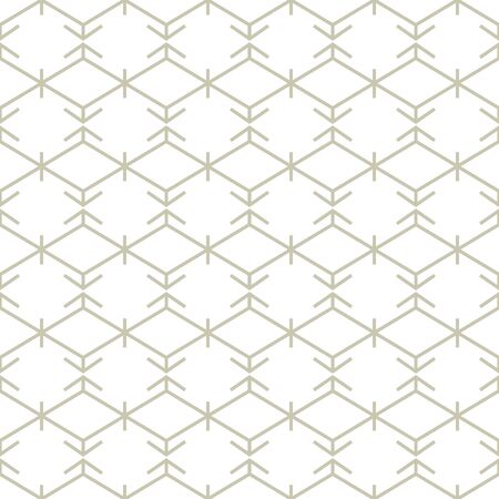 Abstract simple lines pattern. Hexagon ornament on white background. Seamless geometric texture in minimal style.のイラスト素材
