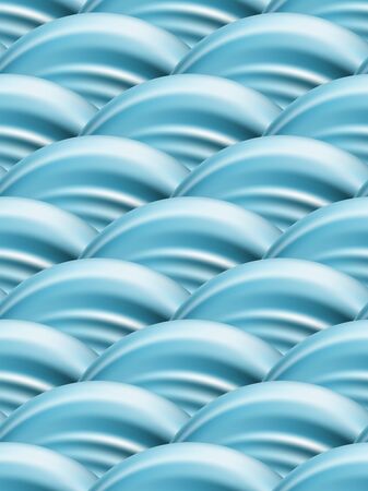Blue sea waves, seamless pattern, abstract fish scale ornament.のイラスト素材