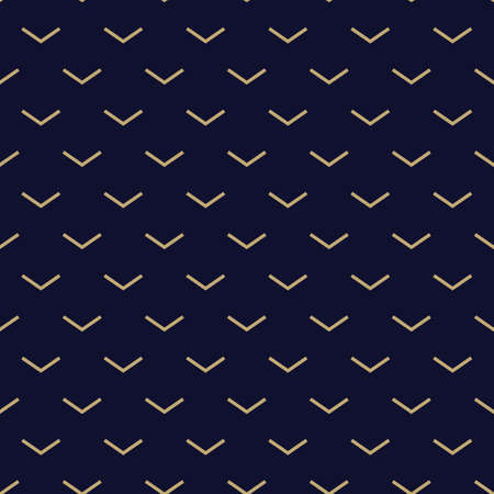 Abstract simple pattern with golden ticks. Black and gold ornamental background. Seamless geometric texture in minimal style.のイラスト素材