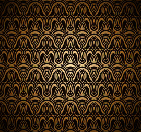 Vintage gold ornamental background with abstract floral pattern, antique scroll texture in medieval styleのイラスト素材