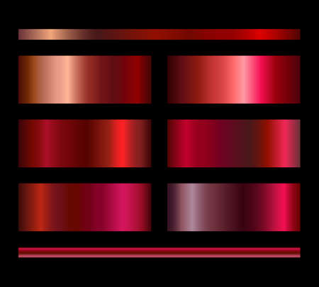 Set of gradient backgrounds in red and pink colors, elegant collection of labels for bright perfume or packaging designのイラスト素材