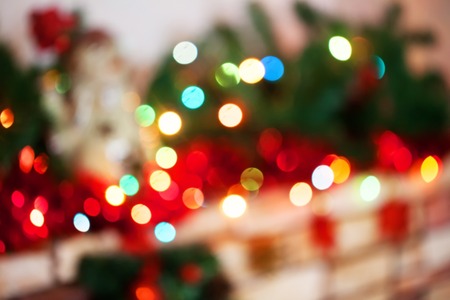 Christmas fir-tree is decorated with toys backgroundの写真素材