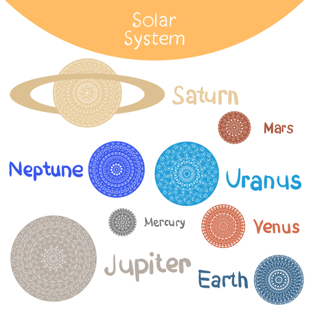Vector illustration, solar system. Planets from our solar systemのイラスト素材