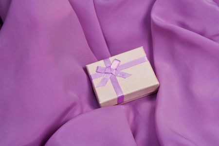 Silver box with violet bowの写真素材