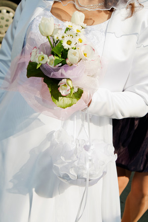 Bride and bouquet. Wedding Bouquetの写真素材