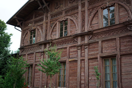 Wooden house in the old town of Gdansk, Polandの写真素材