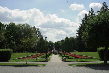 Park in the center of the city of Ciechocinek, Poland.の写真素材
