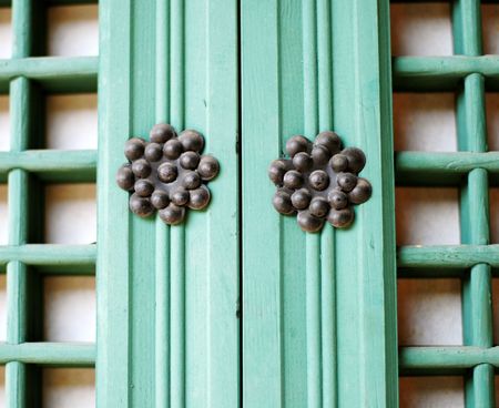 Korean Traditional Window at Duhk Soo Goong の写真素材