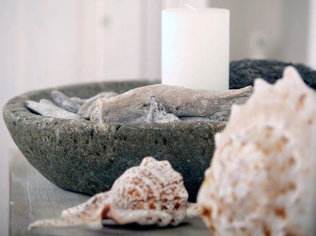 decoration beach with shellsの写真素材