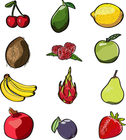 vector illustration of the fruitsのイラスト素材