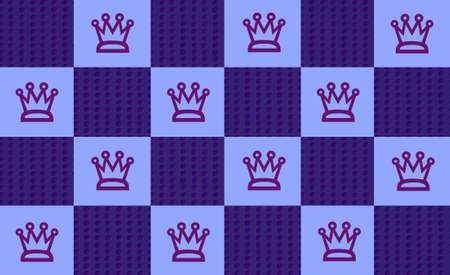 Checker pattern in light and navy blue with kings crown for the masculine persuasion. 