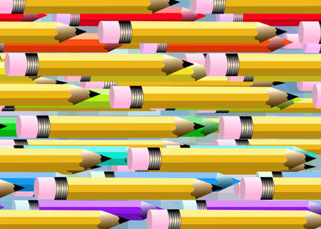 Assorted pencils layered from left to right. Creating the sense of speed and urgency.の写真素材