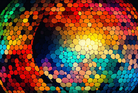 abstract background with color circles in different shades of the same colorの写真素材
