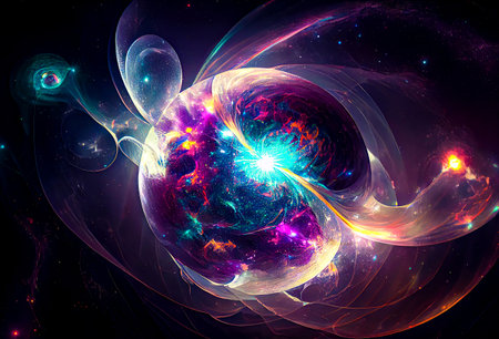 Abstract fractal. Fractal art background for creative design. Decoration for wallpaper, desktop,...