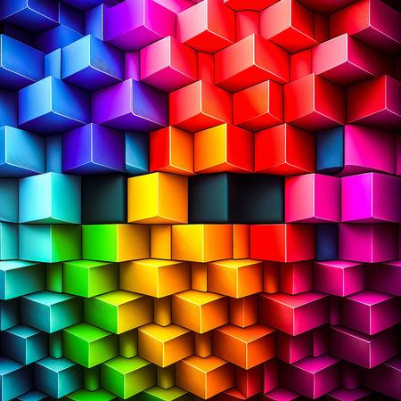 Colorful cubes background. 3d rendering, 3d illustration.
