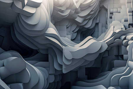 Abstract 3d rendering of wavy surface. Futuristic background design.の素材
