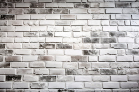White brick wall texture or background for interior or exterior design and decoration.の素材