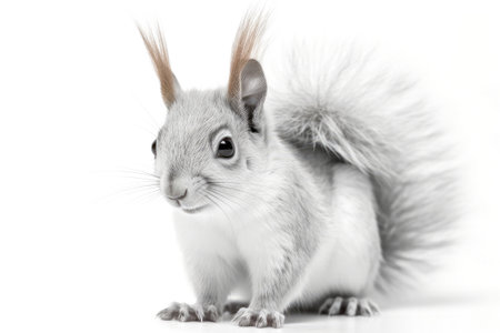 gray squirrel on a white background. isolated on white background.の素材