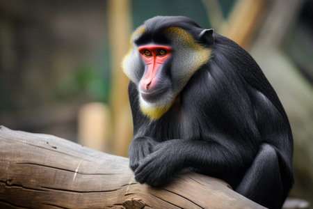 Portrait of a male mandrill (Mandrillus sphinx)の素材