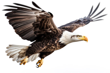 Bald Eagle isolated on white backgroundの素材