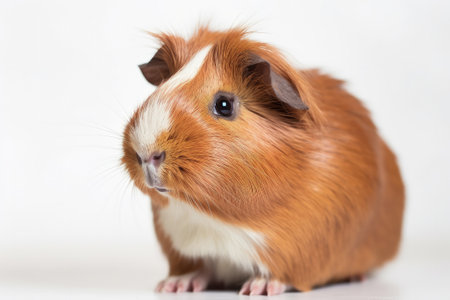 Guinea pig on a white background, close-up,の素材
