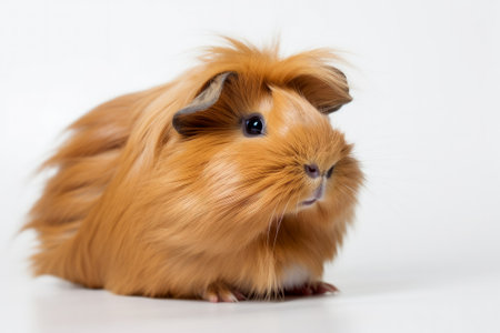 Guinea pig isolated on white background. Close up.の素材
