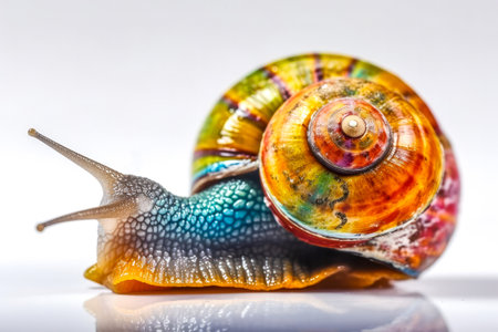 Snail on a white background.の素材