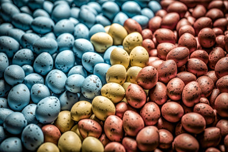 Colorful candy in the form of eggs. Close-up.の素材