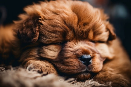 Cute sleeping puppy of american cocker spaniel close upの素材