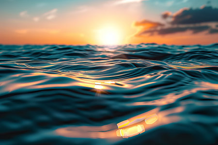 Sunset in the sea. 3d rendering, 3d illustration.