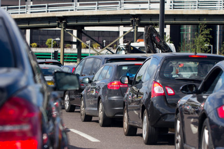 Heavy traffic on a London A road Heavy traffic on a London A road