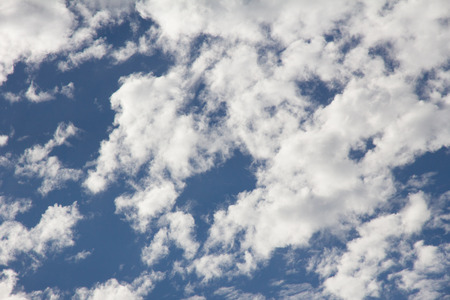 Horizontal image of a cloudy blue skyの写真素材