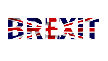 Brexit text in the colours of the Union Jack flagの写真素材