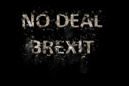 Exploding No Deal Brexit Textの写真素材