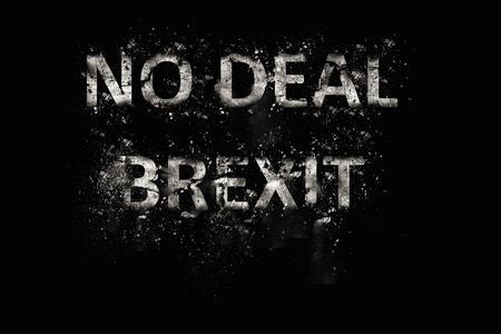 Exploding No Deal Brexit Textの写真素材