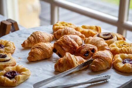 Assortment of french baked breakfast pastriesの写真素材
