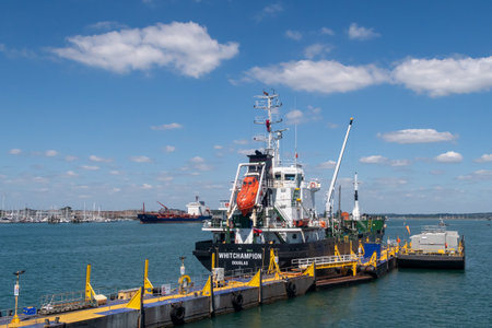 Portsmouth, England - June 22 2018: Whitchampion, an oil tanker built in 2003 by Tuzla, docked in Portsmouth UK. It has a gross tonnage of 2965 tonsのeditorial素材