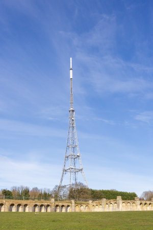 London, England - February 18, 2018: Crystal Palace broadcasting and telecommunications transmitting station in the grounds of the Crystal Palace, Londonのeditorial素材