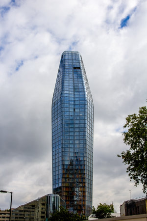 London, England - July 24 2020: One Blackfriars, a mixed-use 50 storey skyscraper, also known as The Boomerang or The Vaseのeditorial素材